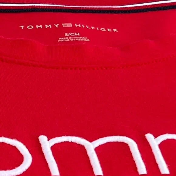 Tommy Hilfiger Tommy Embroidered Logo Red T-Shirt Dress Small / Sporty Spice - Picture 5 of 14